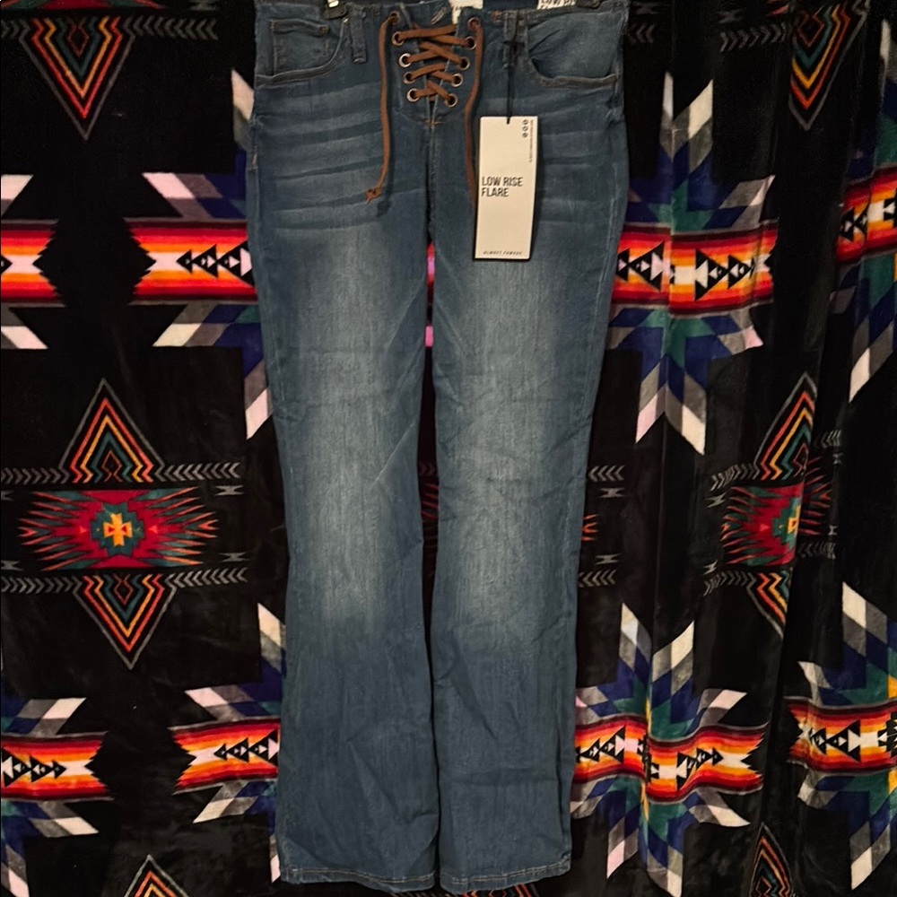Almost Famous Blue Flare Wide Leg Jeans